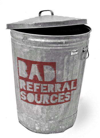 Trash bad marketing referral sources